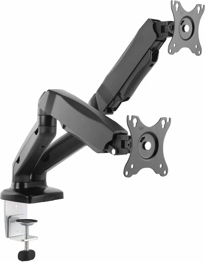 Mbajtëse tavoline për 2 monitorë Art RAMM L-16GD 13\"-27\", VESA 75x75/100x100, gaz-spring, e zezë - 1
