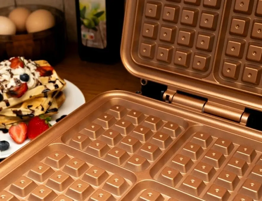Aparat për waffle Ideal IK1602 1200 W, 4 waffle, argjend - 8