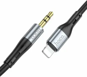 Kabllo AUX Hoco UPA22 Jack 3.5mm në Lightning 1 m, e zezë