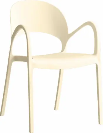 Karrige lounge për jashtë MALEN, polipropilenë e bardhë, 67x75x75cm
