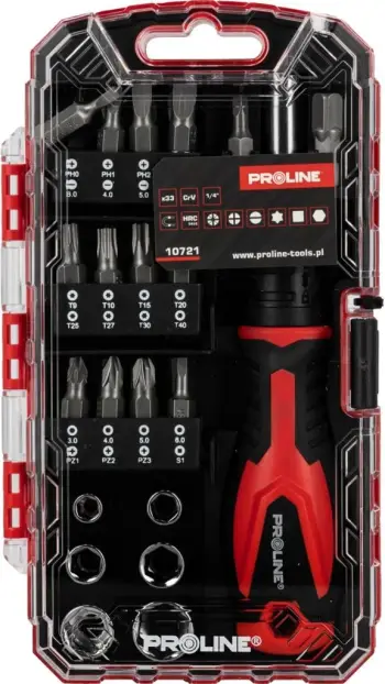 Set bitash 1/4\" DeWalt, 31 copë, me mbajtës magnetik quick-change