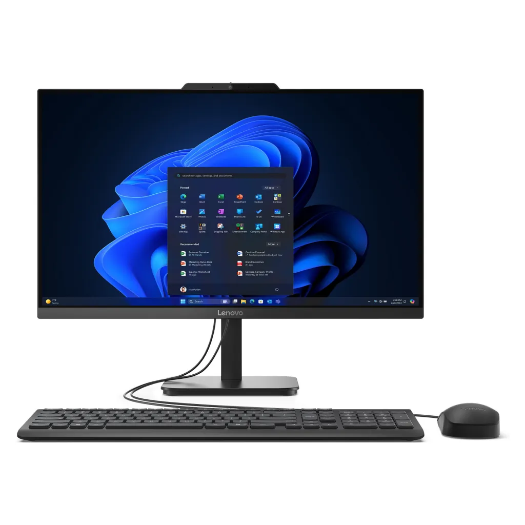 AIO Lenovo ThinkCentre V100 / Intel N100 / 8GB DDR4 / 256GB / 23.8″ Full HD IPS / Intel UHD Graphics – Gri - 1