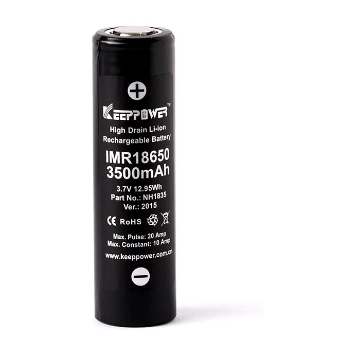 Bateri të vogla ALLNET IMR18650 / Li-Ion / 3.7V / 3500mAh / 2-Pack / CE-RoHS - 1