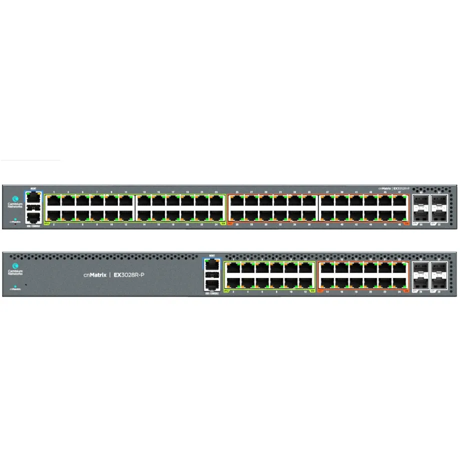Cambium cnMatrix EX3028R-P 24+4 Port PoE++ Managed Switch – 10G SFP+ Enterprise L2/L3 Switch 128Gbps - 1