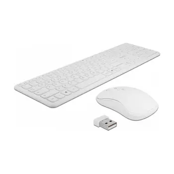 Combo (Tastierë & Maus) Delock / Wireless / QWERTZ / German Language – Bardhë