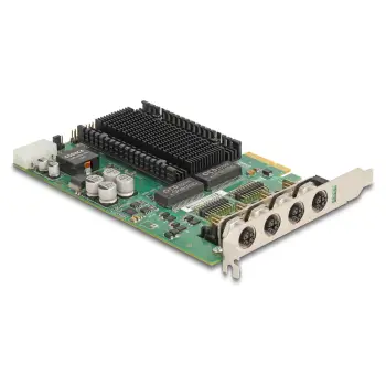 DeLOCK PCI Express x4 Gigabit 4-Port M12 PoE+ Network Card Intel i350 Industrial Ethernet Adapter