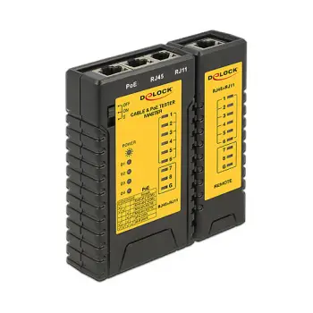 DeLOCK RJ45 RJ12 PoE Cable Tester Network LAN Cable Tester Ethernet Diagnostic Tool