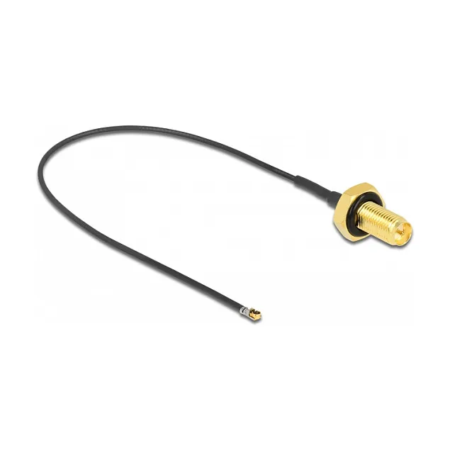 DELOCK RP-SMA Female to MHF4L LK Male 1.37 RF Cable 20cm – Internal WiFi Antenna Adapter - 1