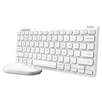Combo (Tastierë & Maus) Trust Lyra / Wireless / QWERTZ / German Language – Bardhë