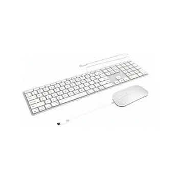 Combo(Tastierë&Maus) me kabllo USB-C ZAGG për Apple / QWERTZ- Argjendi