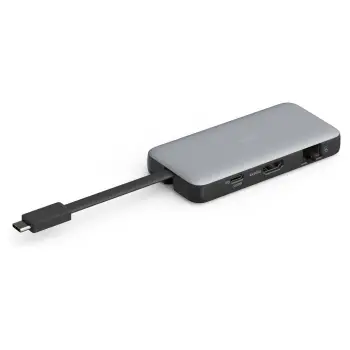 Docking Station Digitus / 1xUSB‑C / 2xHDMI / 2xUSB-A / LAN / SD + MicroSD – Gri / Zezë