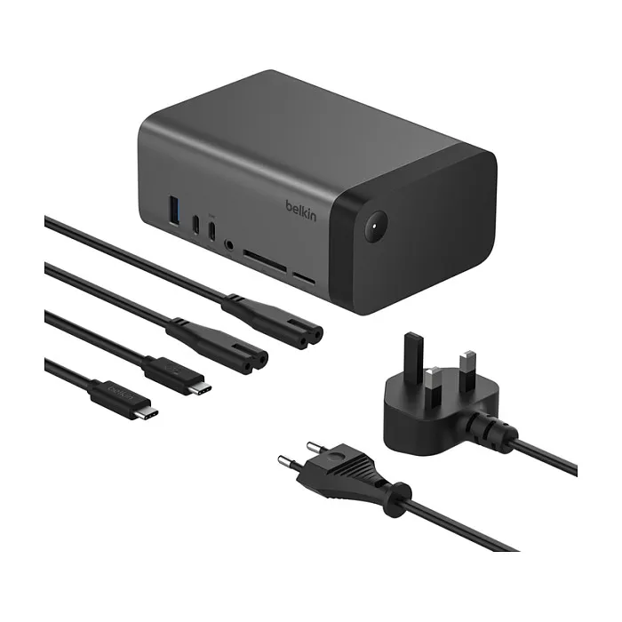 Docking Station Belkin / 11-in-1 Pro / 1xUSB-A / 4xUSB-C / 2xHDMI / LAN / MicroSD + SD – Gri - 1