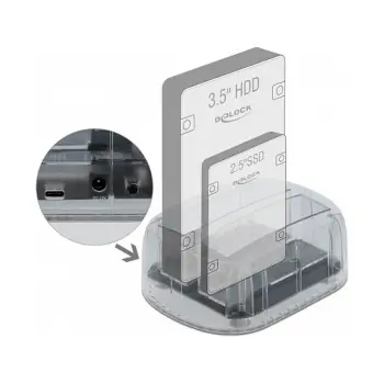 Docking Station DeLOCK / 2×SATA HDD/SSD – Transparente