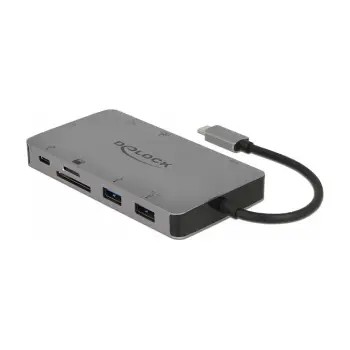 Docking Station Delock USB-C 4K to HDMI / VGA / USB 3.1 / SD / LAN / PD 3.0