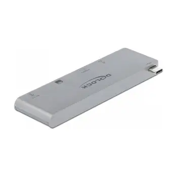 Docking Station për MacBook DeLOCK / 1xUSB‑C / 1xUSB-A / 1xHDMI / Card Reader – Gri