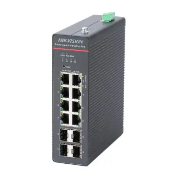 HIKVISION DS-3T1512HP-SI-8P4F Industrial PoE Switch | 8x PoE + 4x SFP | 300W | Managed |
