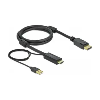 Kabllo Delock HDMI to DisplayPort 4K / USB-A Powered / 1m -Zezë