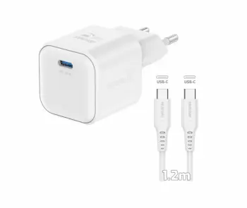 Karikues SWISSTEN EDGE GaN 1x USB-C 20W – Bardhë