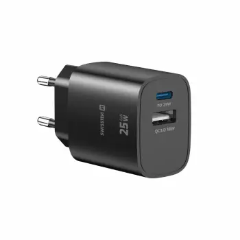 Karikues SWISSTEN EDGE GaN 1x USB-C PD 35W + 1x USB-A 18W QC – Zezë
