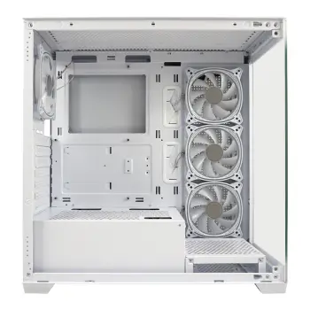 Kasë LC-Power Seamless Pale X LC-715W-ON Midi Tower ATX / 4x120mm ARGB Fans / USB-C / 2x USB 3.2 – Bardhë