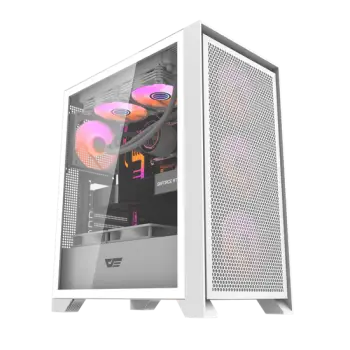 Kasë Darkflash DRX70 Mesh / Mid‑Tower / 4xRGB Fans 120mm – Bardhë