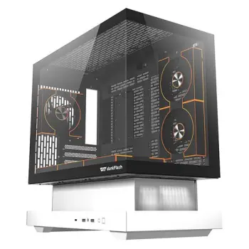 Kasë kompjuteri Darkflash F1 mATX me 6x120mm ARGB Fan – Bardhë