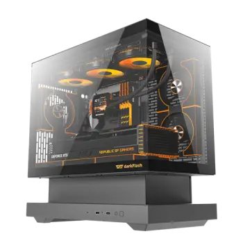 Kasë kompjuteri Darkflash F1 mATX me 6x120mm ARGB Fan – Zezë