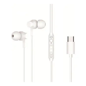 Kufje me kabllo Conceptronic BRENDAN03W USB-C me mikrofon dhe kontroll – Bardhë