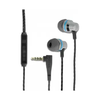 Kufje me kabllo DeLock 3.5mm / Mikrofon dhe kontroll të zërit Quick-Mute për Smartphone/Tablet – Zezë