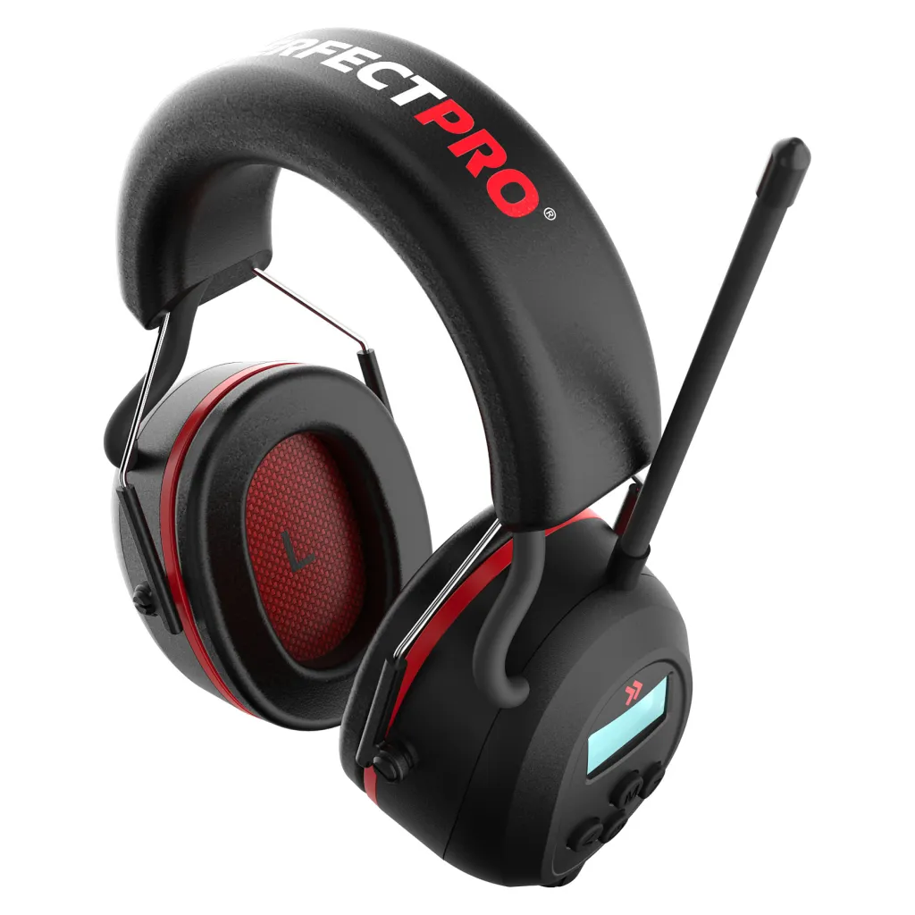 Kufje mbrojtëse pa kabllo PerfectPro H-40 Ear Protection për punues ndërtimi – Zezë - 1