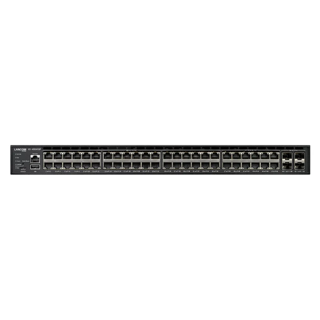 LANCOM XS-4554YUP L3 Stackable Multi-Gigabit PoE++ Switch | 36x 2.5G + 12x 10G PoE++ + 4x SFP28 | 19″ Rack - 1