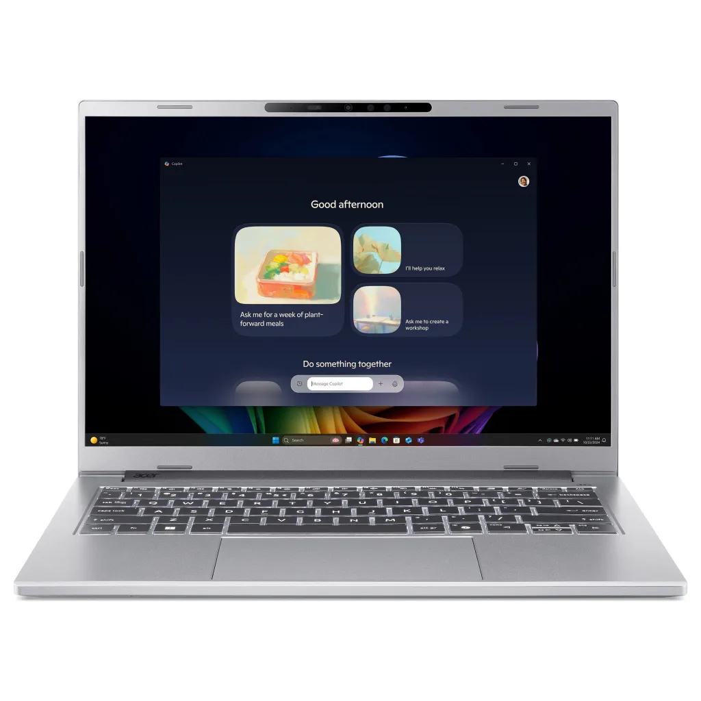 Laptop Acer Aspire 14 AI OLED A14-61M-R2MF / RYZ AI R5-340 / 16GB LPDDR5x / 1TB / 14″ WUXGA OLED 60Hz / AMD Radeon 840M – Argjend - 1