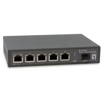 LevelOne 2.5GbE PoE+ Switch 4x PoE 65W 1x 2.5GbE + SFP Unmanaged GEP-0625