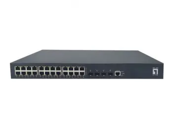 LevelOne GTP-2871DP 24-Port Gigabit PoE+ Switch 440W L3 Managed 4x 10G SFP+ Rackmount