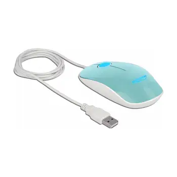 Maus me kabllo Delock Optike 3 Butona LED USB Type-A – Bardhë/Blu