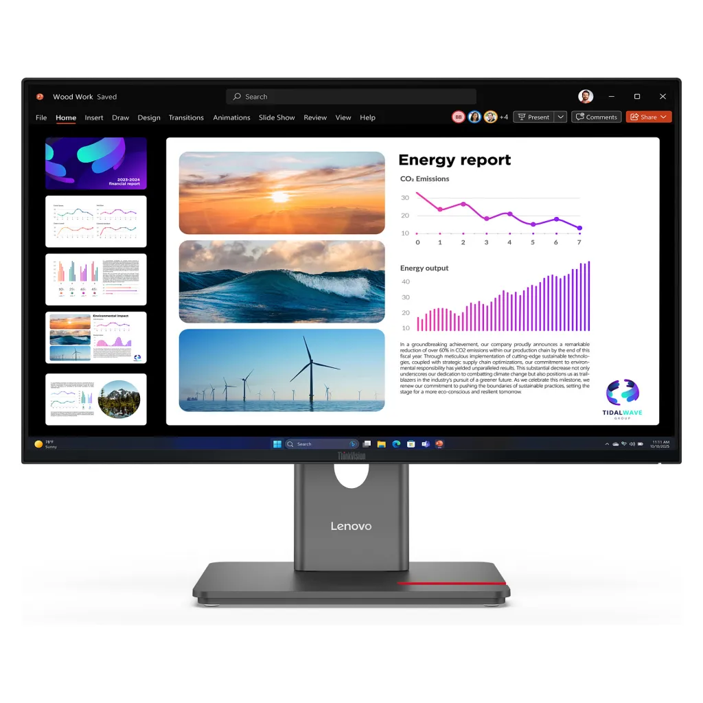 Monitor Lenovo ThinkVision P24Q-40 / 23.8″/ Quad HD IPS / LCD / 120Hz / 6ms / HDMI+USB+DP – Zezë - 1