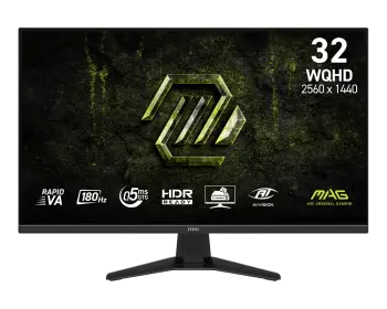 Monitor Gaming MSI MAG 325QFDE E18V / 31.5″/ WQHD Rapid VA / 180Hz / 0.5ms / HDMI+DP – Zezë