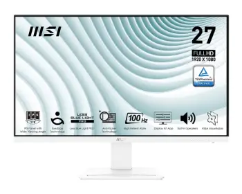Monitor MSI MP273AWDE / 27″/ Full HD IPS LCD / 100Hz / 1ms / HDMI+DP – Bardhë