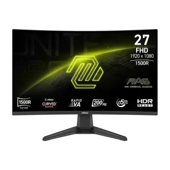 Monitor Gaming MSI MAG 276CFDE E20 / 27″/ Full HD Rapid VA / LCD / Curved / 200Hz / 0,5m / HDMI+DP – Zezë