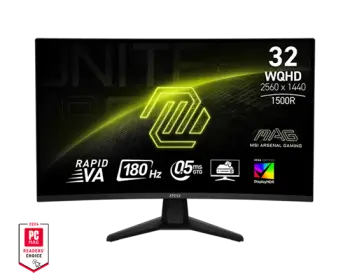 Monitor Gaming MSI MAG 32CQ6F / 31.5″/ WQHD Rapid VA / Curved / 180Hz / 0.5ms / HDMI+DP – Zezë