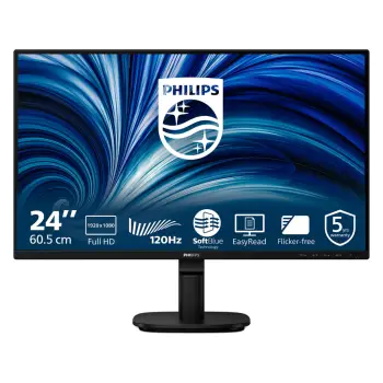 Monitor Philips 24B2N2200 / 23.8″/ Full HD IPS LCD / 120Hz / 4ms / VGA+HDMI+DP – Zezë
