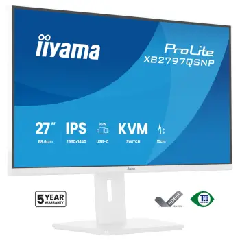 Monitor iiyama ProLite XB2797QSNP-W1 / 27″/ Quad HD IPS / 75Hz / 1ms / HDMI+USB+DP – Bardhë