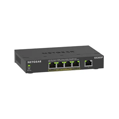NETGEAR GS305P 5-Port Gigabit PoE+ Unmanaged Switch 63W (300 Series) - 1