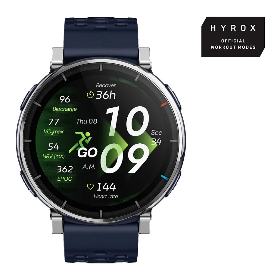 Orë e mençur Amazfit Active 3 Premium / HYROX Mode / 45mm – Blu e Errët - 1
