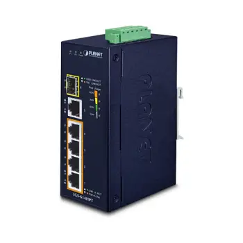 PLANET IGS-614HPT Industrial Gigabit PoE+ Switch | 4x PoE+ + 1xGE + 1xSFP