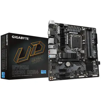 Pllakë Amë Intel Gigabyte B760M DS3H DDR4 – Zezë