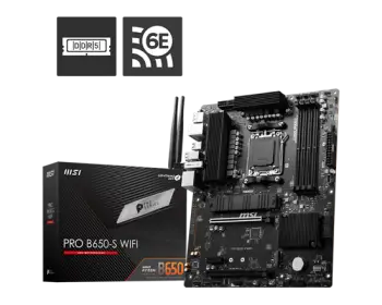 Pllakë Amë AMD MSI PRO B650-S WIFI AM5 ATX me mbështetje për Ryzen 7000/8000/9000 DDR5
