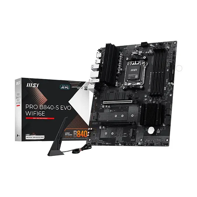 Pllakë Amë AMD MSI PRO B840‑S EVO Wi‑Fi 6E / AM5 - 1