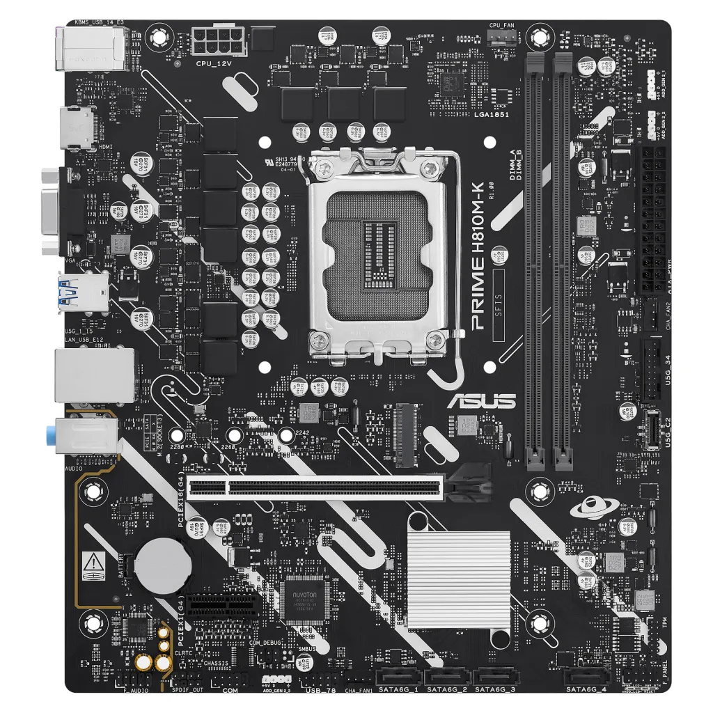 Pllakë Amë Intel ASUS PRIME H810M‑K / LGA1851 / DDR5 / mATX / 4710 - 6
