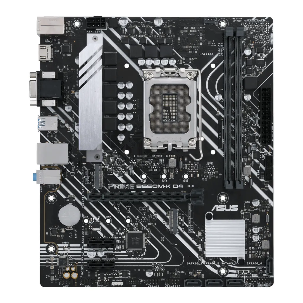 Pllakë Amë MB Intel Asus PRIME B660M‑K D4 – Zezë - 1